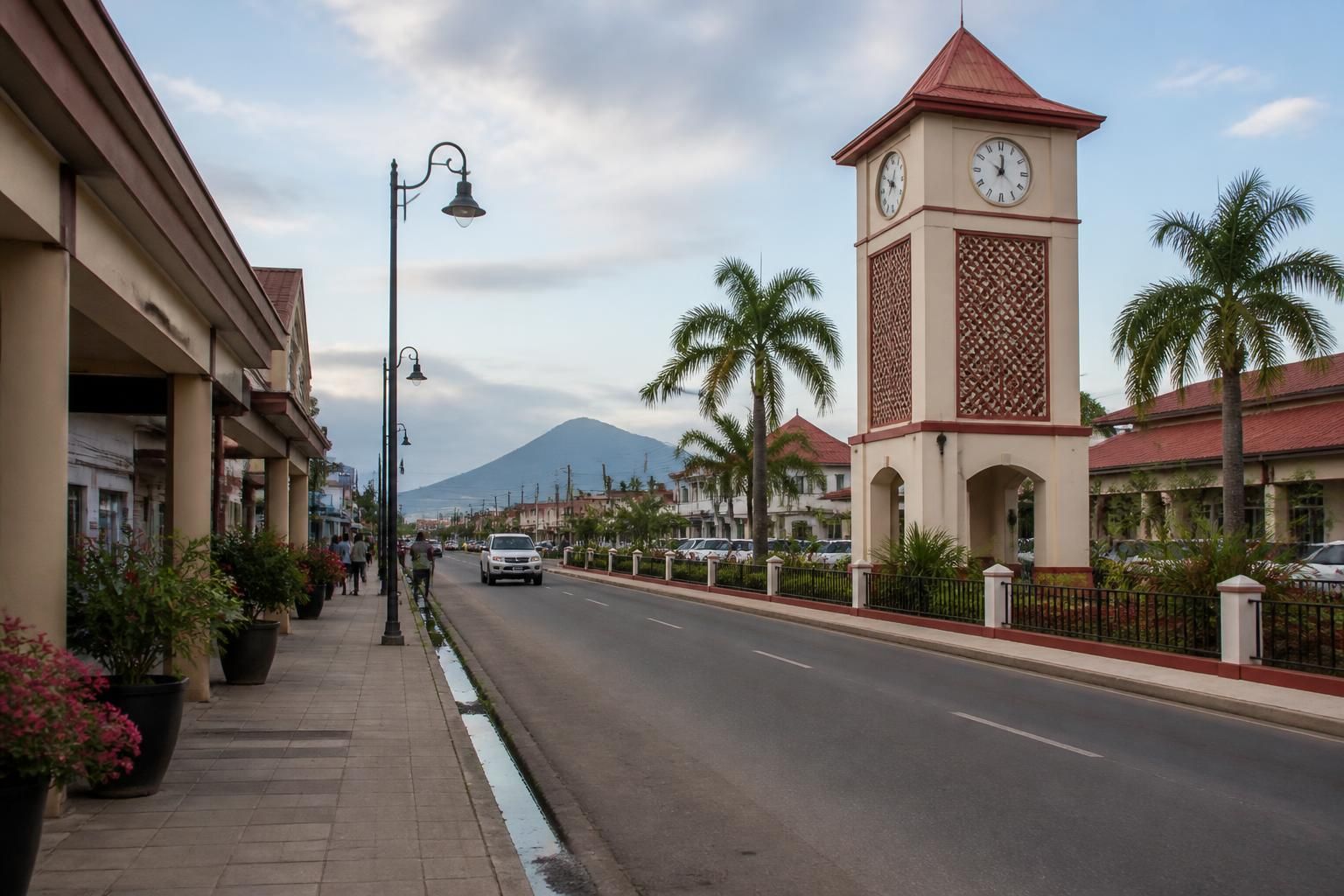 Neat town streetscape with a calm community feel in Point Fortin.